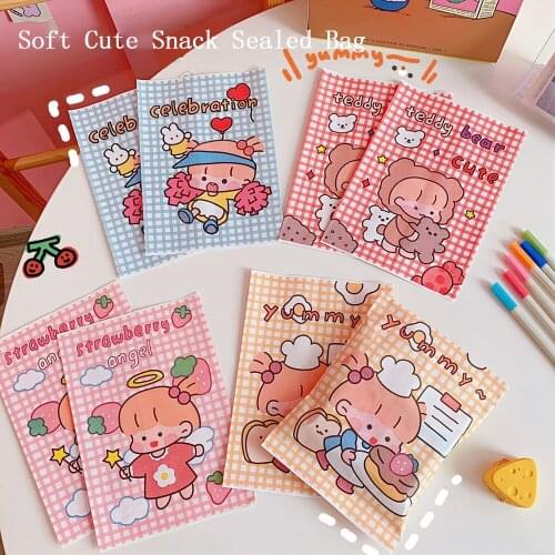 20pcs candy Baking food Cookies Packaging Bags Girl Faovr 4 Styles Soft Cute Snack Sealed Bag Package Gifts Party supplies