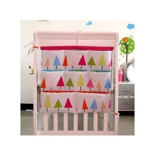 Promotion! Cartoon 62*52cm Baby Storage Bag in Nursery decor Baby Crib Hanging Bag Baby Clothes Storage,Baby Bedding Set