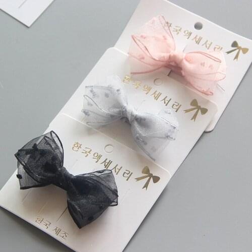 Boutique 15pcs Fashion Cute Hair Bow Tie Hairpins Solid Mini Gauze Bowknot Hair Clips Princess Headwear Hair Accessories