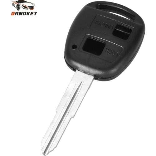 Dandkey 2 Button Remote Replacement Car Key Shell Case For Toyota Yaris With TOY41 Uncut Blade key shell