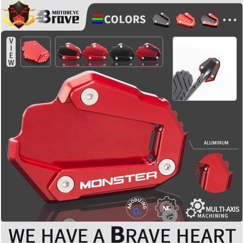 For DUCATI Monster 1200 / 1200S / 821 2014 2015 2016 2017 2018 2019 Kickstand Foot Side Stand Extension Pad Support Plate