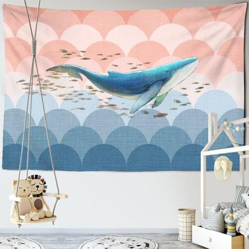 Cartoon Animal Tapestry Wall Hanging Bohemian Hippie Tapiz Kawai Childrens Room Girls Dormitory Decor