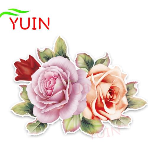 Interesting Roses Flowers Decor Car Stickers High Quality Personalized Modelling Decal Motorcycle Auto Accessories Decals 13*9cm