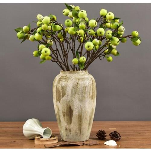 60cm 11 Heads Fake Flowers Simulated Plant Artificial Mini Apples Tree Flower Branch Real Touch Home Garden Wedding Decoration