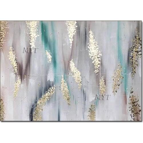 Modern Abstract Gold Foil Art Hand-painted Canvas Foil Oil Painting Art Wall Picture Artwork For Home Living Room Decoration