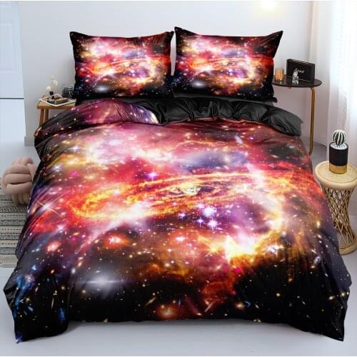 Stardust Duvet Cover Sets Nebula Bed Linen Bedding Set Quilt/Comforter Case Pillow Covers King Queen 220x240 Size Home Textiles