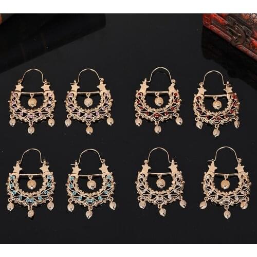 Fashion Bridal Earring With Hedgehog Shape Luxury Gold Earrings Hook Dangling Earrings Golden Long Earrings