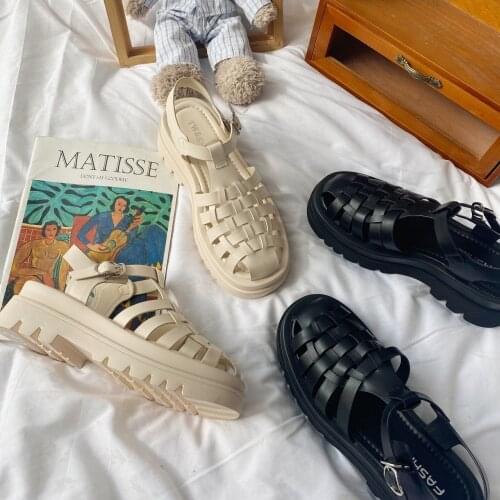 Women Summer Gladiator Sandals Fashion Outdoor Beach Casual PU Leather Buckle Designer Women Shoes Retro Rome Flat Ladies Mujer