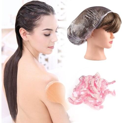 100Pcs New Plastic Stretch Dustproof Disposable Hair Net Caps Eyebrows Tattoo Microblading Catering Hat Safety Protection