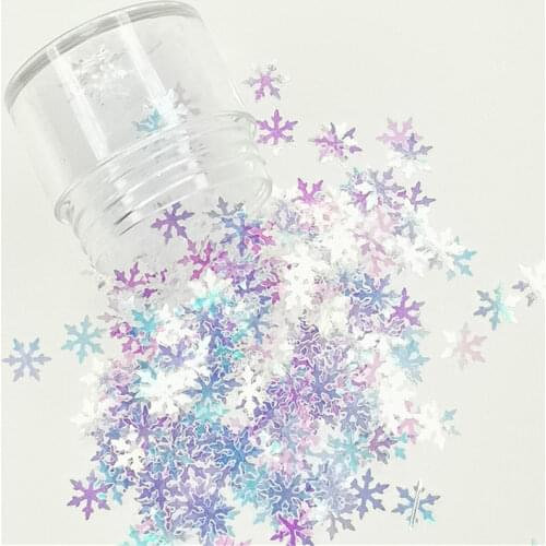 Ultrathin 2000Pcs 8mm White Crystal Transparent Snowflake Loose Sequins Paillettes Nail Craft Christmas Decoration Confetti 8g