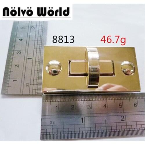 10pcs big version rectangular light gold turn lock fashion hardware bag accessory lock for briefcase