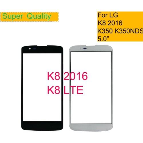 10Pcs/lot For LG K8 LTE 2016 Phoenix 2 K350N K350 Touch Screen Front Glass Panel Front Outer Glass Lens For LG K8 LCD Glass