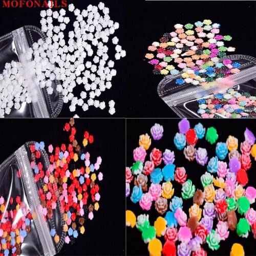 100pcs/lot Nail Flower-Shape 3D Diamond Jewelry Stone Flat-back Gradual White Daisy Nail Rhinestone Jewelry Nails Tips Accessory