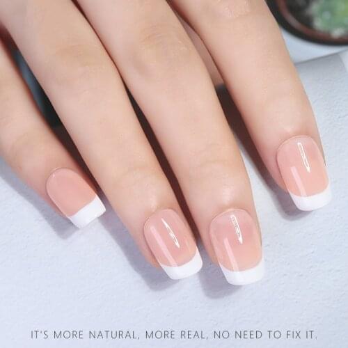 100 Pcs French Short Style White False Nail Tips Home DIY Nail Art 10 Sizes Crescents Shape Extension Tool SANA889