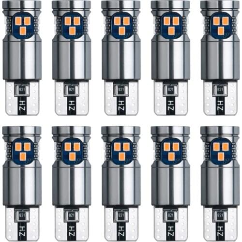 10X T10 W5W LED Bulb Canbus No Error 2016 18SMD Auto Wedge Side Car Interior Light Reading Lamp 6500K White Yellow Super Bright