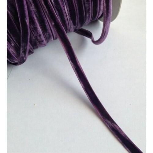 2/8" (6mm) 20Yards Purple Velvet Ribbon Lace Trims DIY Punk Rock Necklace Handmade Garments Accessories