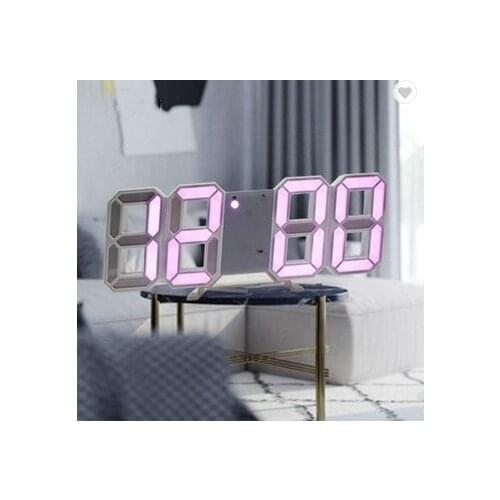 3D Large LED Digital Wall Clock Date Time Celsius Nightlight Display Table Desktop Clocks Alarm Clock From Living Room