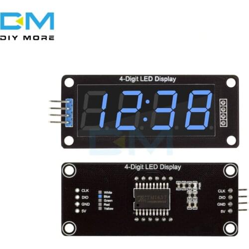 4-Digit LED 0.56 Display Tube (decimal) 7-Segments Blue TM1637 Clock Double Dots Module Size 0.56 Inch For Arduino