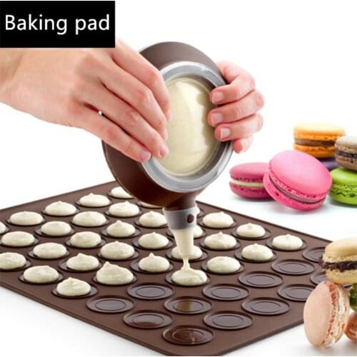 48 Hole Macaron Silicone Mold Baking Mat Decorated Pot Pastry Tool DIY Cake Dessert Oven Liner Coffee Color Kitchen Cooking Set