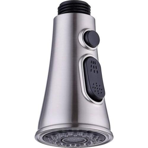 Smoked pull head basin faucet accessories trumpet-shaped button switch can suspend wiredrawing shower shower nozzle