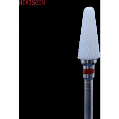 White Zirconia Ceramic Dental Lab Burs -5Pcs/Lot-- Conical Shape - Cross Cut-0702.060