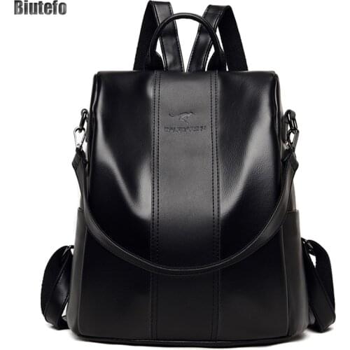 Designer Backpack PU Leather Large School Bags For Teenage Girls Travel Back Pack Bolsa Feminina De Ombro Anti-theft Shoulder