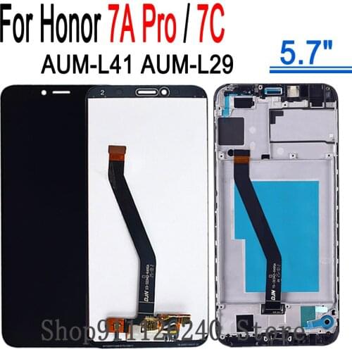 For Honor7C AUM-L41 LCD Display Touch Screen Frame For Huawei Honor 7A Pro AUM-L29 5.7 inches Screen Glass Senosr 100% Tested