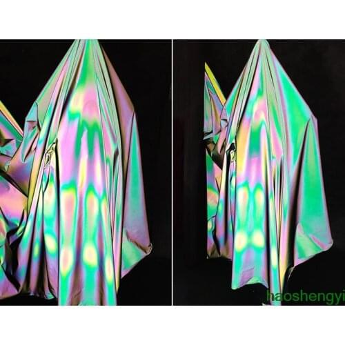 Fairy Green Laser Symphony Reflective Fabric, Vibrato Decorative Dress Fabric