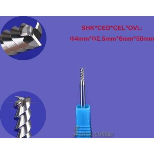 5pcs three flute Blade Aluminium cutting 3 flute CNC router bits 4mm CED 2.5mm CEL 6mm