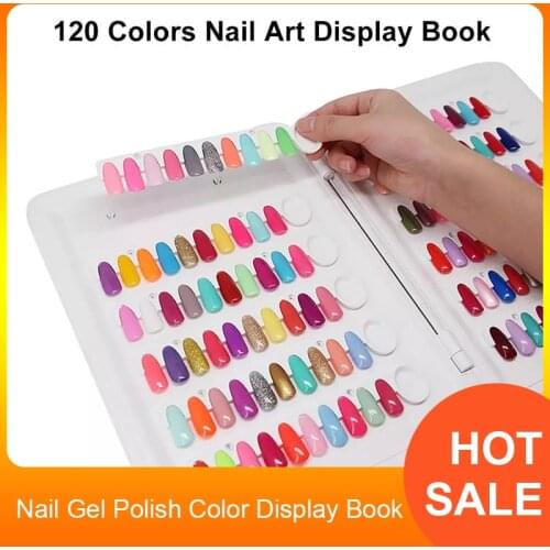 Nail Gel Polish Color Display Book 120 Colors Nail Polish Colors Chart Nail Polish UV Gel Color Card Nail Salon Nail Art Tools
