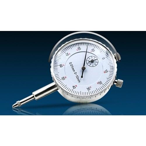 Dial Indicator 0-10mm/0.01mm Resolution Gauge mesure instrument Tool dial Mechanical Indication Strap Ear Aluminum Alloy Case