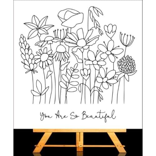 Beautiful Flowers DIY Silicone Clear Stamp Seal Scrapbook Embossing Album Decor