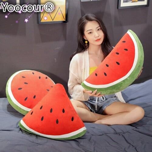 Cute Simulation Watermelon Pillow Multi Shape Soft Stuffed Cushion Plush Toy Cool Fruit Lifelike Summer Children Girl Gifts