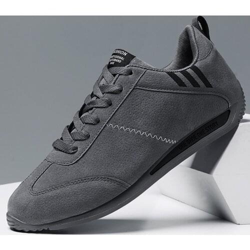 Mens leather sneakers Outdoor Breathable men casual sports shoes Fashionable comfortable men shoes High quality driving shoes