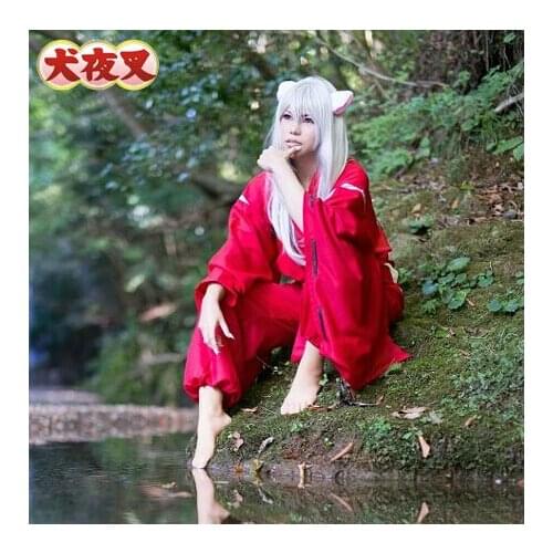Full set Surrounding the game Inuyasha Anime costume for men cosplay costumes Halloween Costume 2 in 1 top+pants