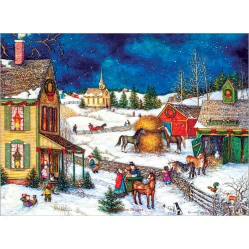 Home Again for Christmas - Counted Cross Stitch Kits - DIY Handmade Needlework for Embroidery 14 ct Cross Stitch Sets DMC Color