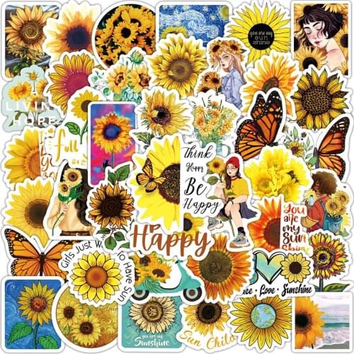 10/30/50PCS You Are my Sunshine Sunflower Graffiti Stickers DIY Travel Luggage Phone Guitar Laptop Fridge Cartoon Decal Sticker