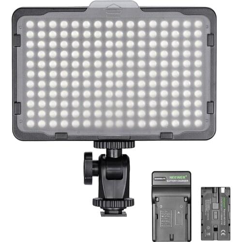 Neewer Dimmable 176 LED Video Light on Camera LED Panel with 2200mAh Li-ion Battery for Canon, Nikon Samsung, Olympus