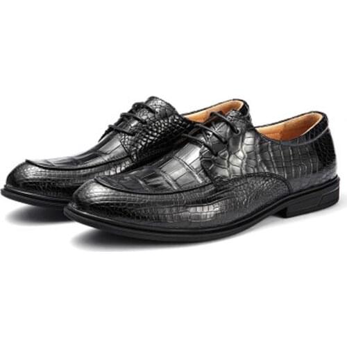 Sanpijiang new crocodile Leather shoes men crocodile shoes British business Casual shoes male fashion Mens dress shoe