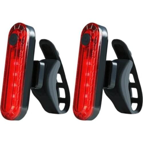 New Red USB Rechargeable Bike Bicycle Cycling 4 Modes LED Front Rear Tail Light Lamp Outdoor Sports Bike Light Fietsverlichting