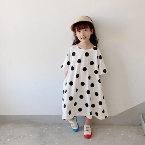 Mum Mama Mom Baby Matching Clothing Mother Daughter Dresses Polka Dot Family Beach Matching Clothes Mommy and Me T Shirt Dress