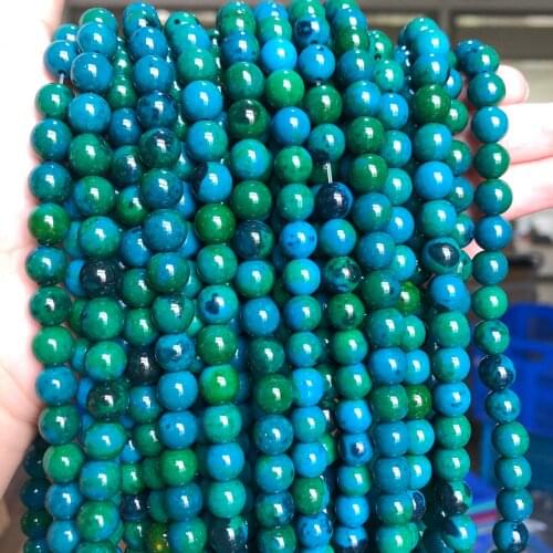 Wholesale Chrysocolla stone Beads Round Loose Spacer Beads 15.5"inches 4/6/8/10/12 mm For Jewelry Making DIY Bracelets Necklace