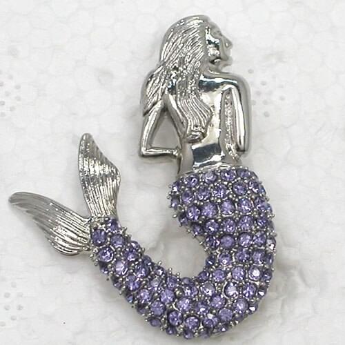 Wholesale Fashion Mermaid Brooch Rhinestone Pin brooches Pendant C101824