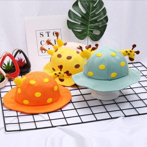 Spring And Summer Lovely Animal Bucket Hat Cartoon Stereo Giraffe Baby Hats Baby Girl Baby Boy Child Cap For Children