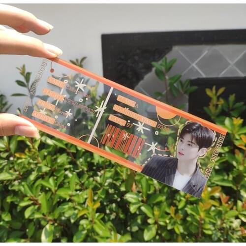 100pcs 7*17cm Transparent Custom boarding pass card party Favors Photo printing picture Customized pvc star plastic card DIY