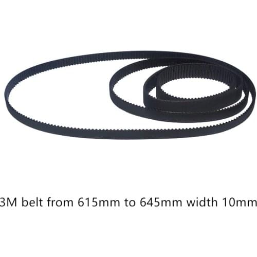 HTD 3M Timing belt length from 615mm to 645mm width 10mm Rubber HTD3M synchronous 615-3M 645-3M closed-loop