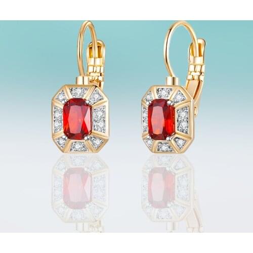 Gold Vintage Small Gold Color Plated Earrings Micro Inlay Colorful Cubic Zirconia Stud Earring for Women Jewelry Cute Gift