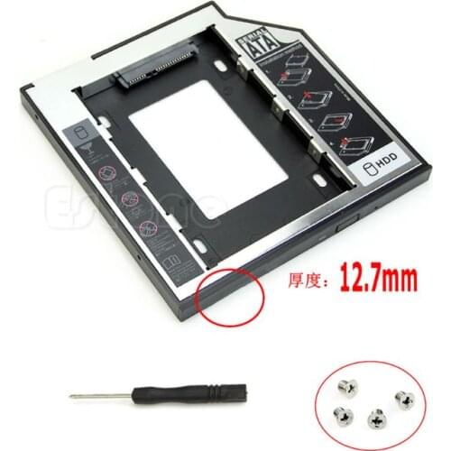 12.7mm SATA 2nd HDD SSD Universal Hard Drive Caddy for cd DVD-ROM Optical Bay