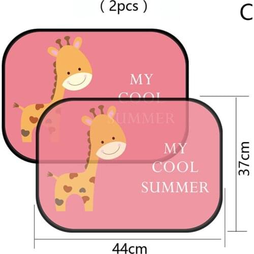2pcs Car Side Window Sunshade Cartoon Patterned Auto Sun Shades Protector Foldable Car Cover for Baby Child Kids Car Styling