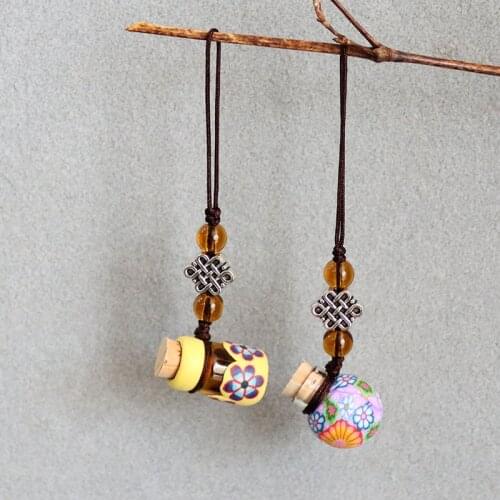 2PCS Colorful Butterfly Fimo Essential Oil BoCellphone strap DIY Bag keyring Wishing Bottle Pendant Jewelry Gift